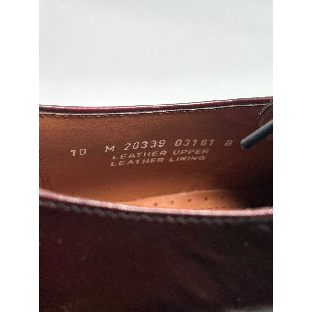 Bostonian Derby Shoes Mens 10 Burgundy Leather Plain Toe Dress Shoes